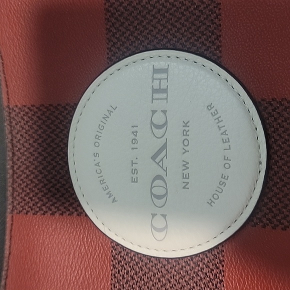 Coach Buffalo Red Plaid Mini bag with Coach Patch - Picture 2 of 9